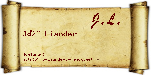 Jó Liander névjegykártya